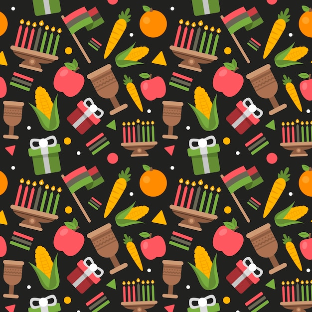 Vector gratuito diseño de patrón plano kwanzaa