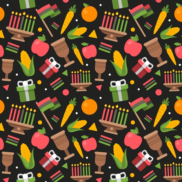 Diseño de patrón plano kwanzaa