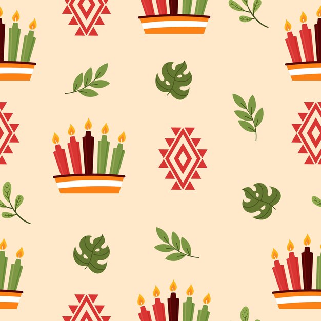 Vector gratuito diseño de patrón plano kwanzaa