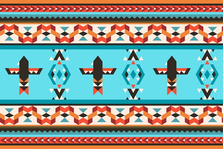 Vector gratuito diseño de patrón plano nativo americano