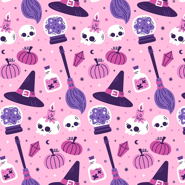 Diseño de patrón plano para la temporada de halloween.