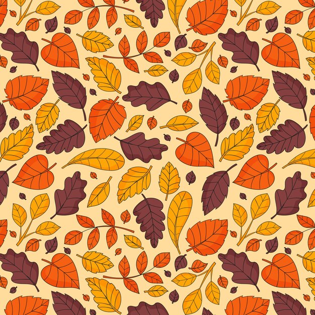Diseño de patrón plano para la temporada de otoño.