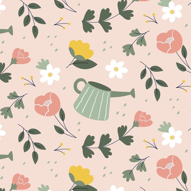Diseño de patrón plano para la temporada de primavera.