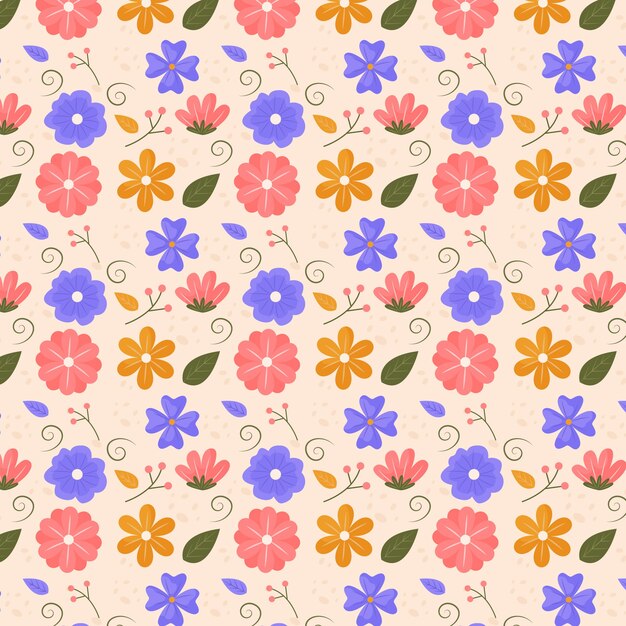 Diseño de patrón plano para la temporada de primavera