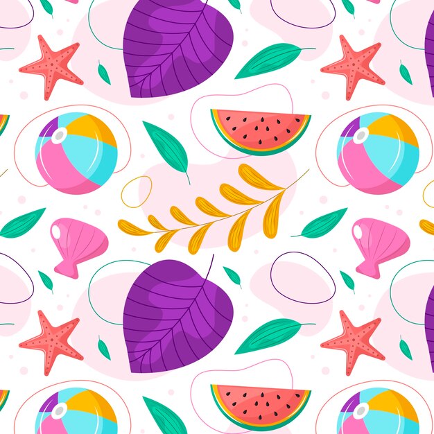 Diseño de patrón plano para la temporada de verano.