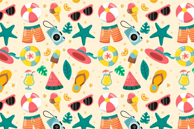 Diseño de patrón plano para el verano.