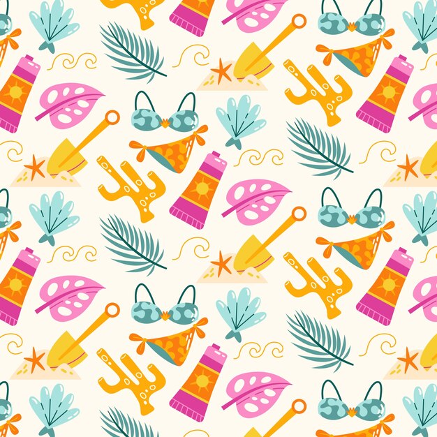 Diseño de patrón plano para el verano.