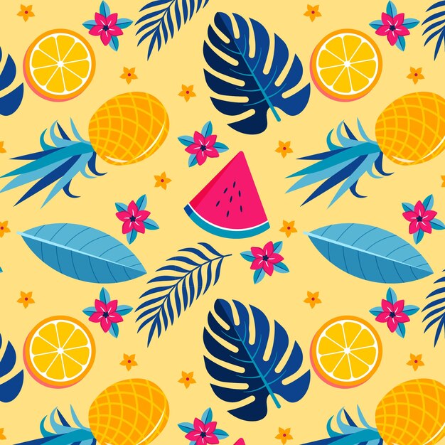 Diseño de patrón plano para el verano.