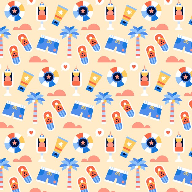 Diseño de patrón plano para el verano.