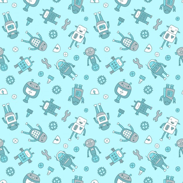 Vector gratuito diseño de patrón de robots
