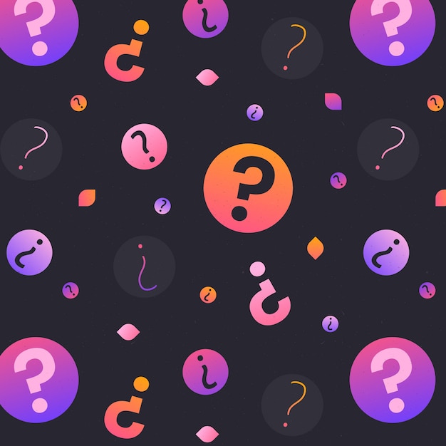 Vector gratuito diseño de patrón de signo de interrogación degradado