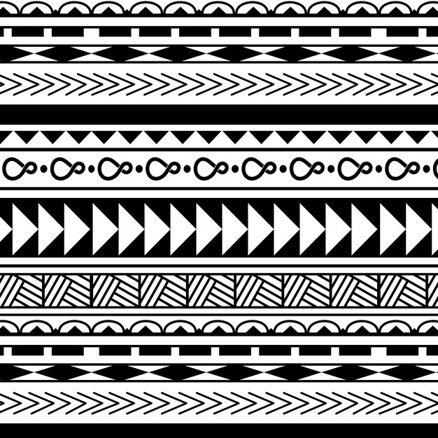 Diseño de patrón de tatuaje maorí dibujado a mano