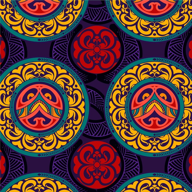Diseño de patrón de tatuaje maorí de diseño plano