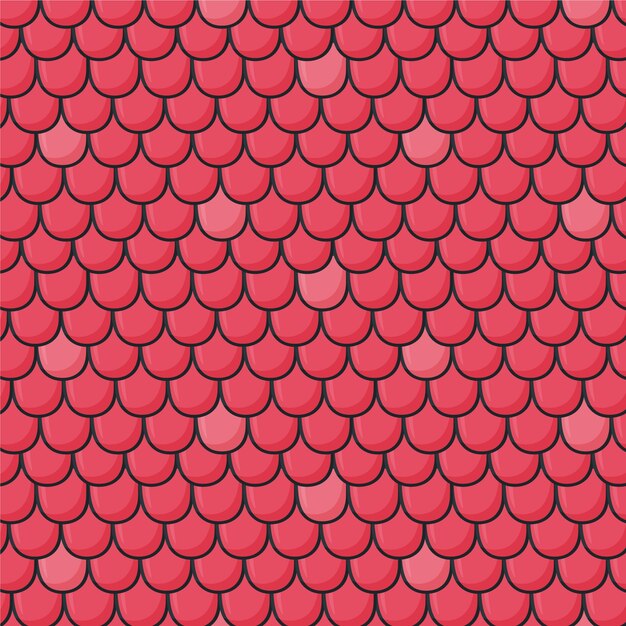 Diseño de patrón de teja dibujado a mano
