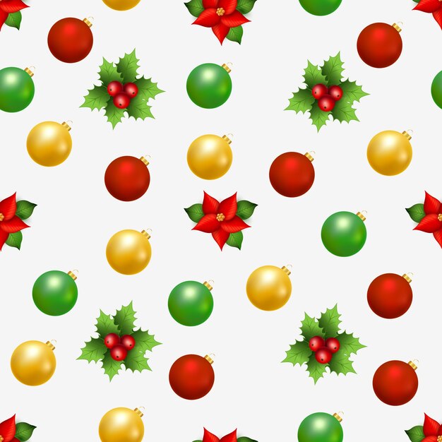 Diseño de patrón de temporada de navidad realista