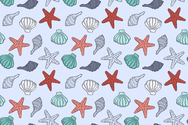 Diseño de patrón de verano dibujado a mano