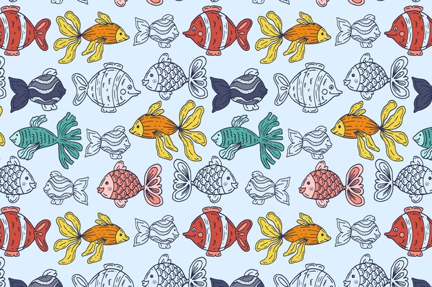 Diseño de patrón de verano dibujado a mano