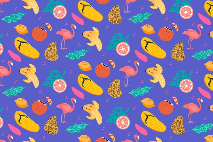 Vector gratuito diseño de patrón de verano dibujado a mano