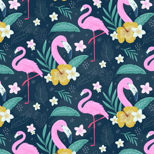 Diseño de patrón de verano dibujado a mano