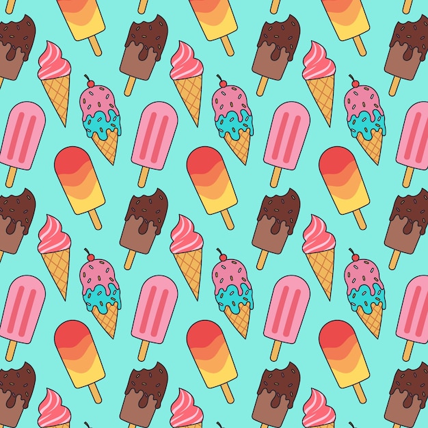 Diseño de patrón de verano dibujado a mano