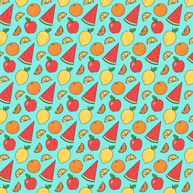Diseño de patrón de verano dibujado a mano