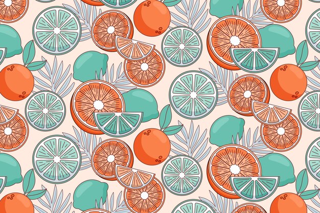 Diseño de patrón de verano pastel dibujado a mano
