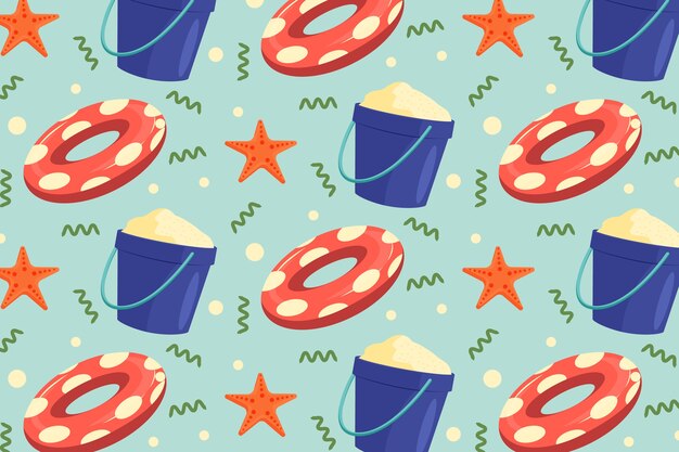 Diseño de patrón de verano plano