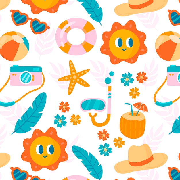 Diseño de patrón de verano plano