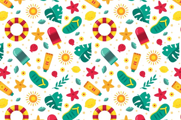 Diseño de patrón de verano plano