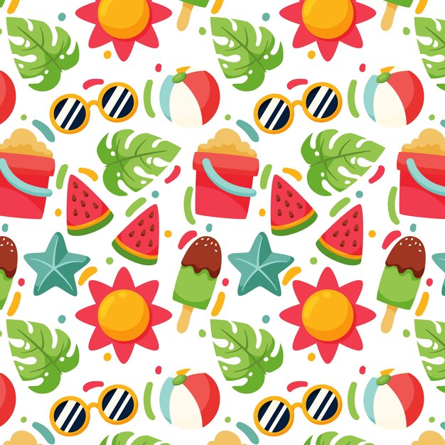Diseño de patrón de verano plano