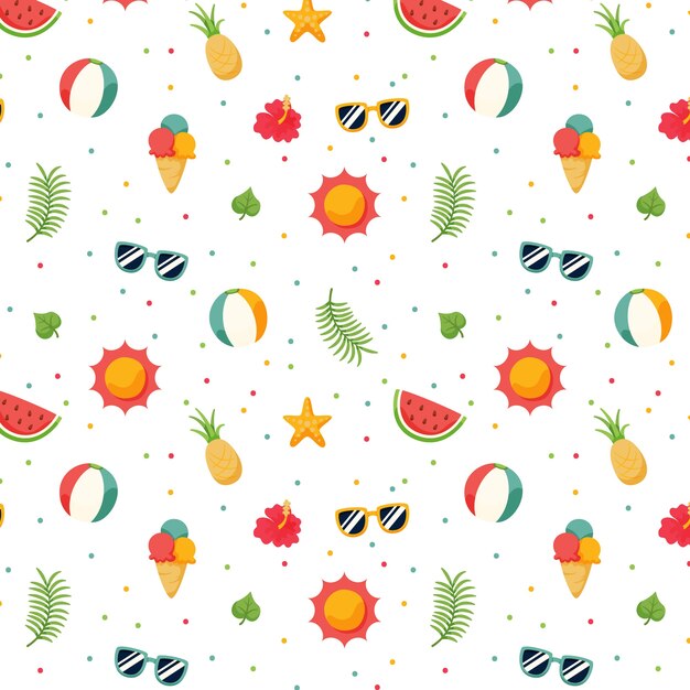 Diseño de patrón de verano plano