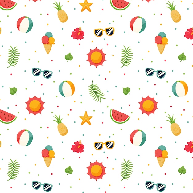Diseño de patrón de verano plano