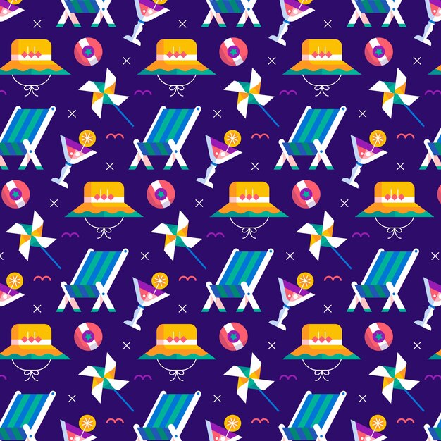 Diseño de patrón de verano plano