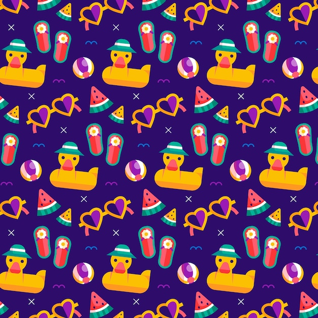 Diseño de patrón de verano plano