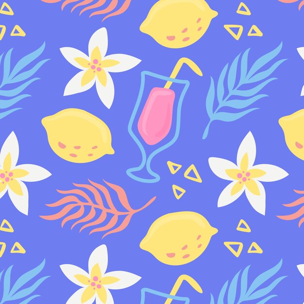 Diseño de patrón de verano plano