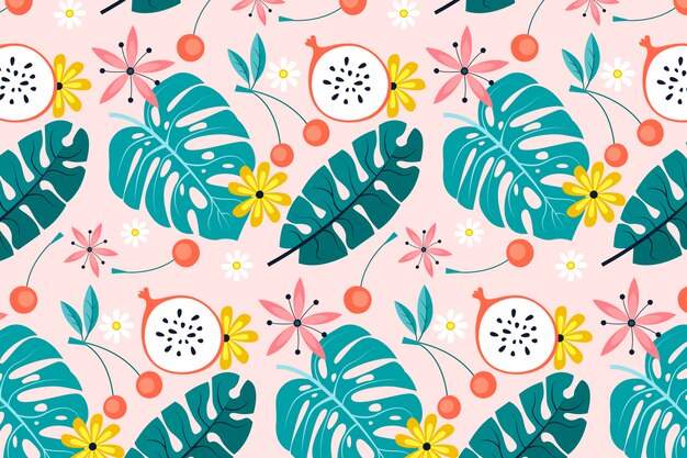 Diseño de patrón de verano plano
