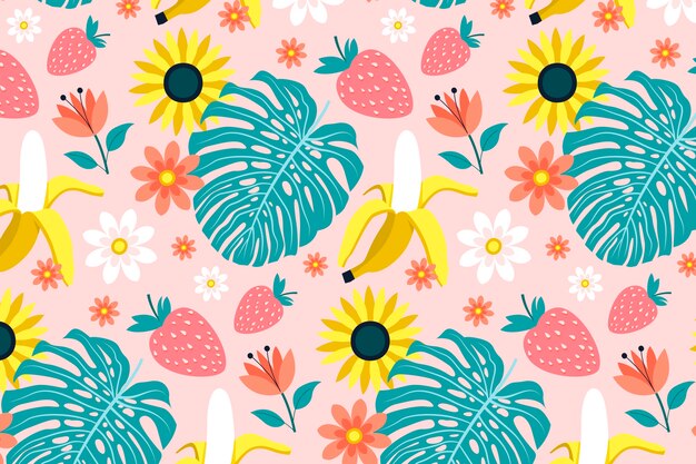 Diseño de patrón de verano plano