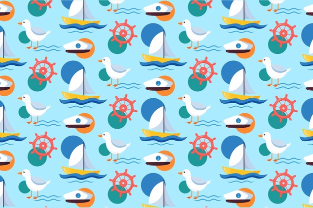 Diseño de patrón de verano plano