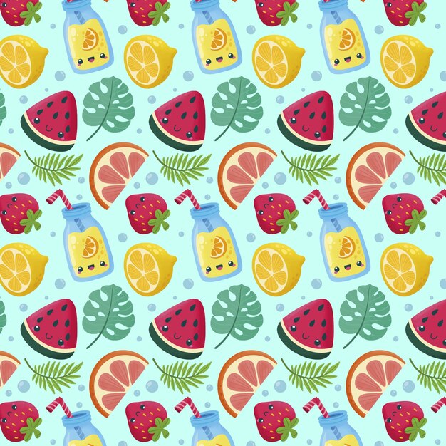Diseño de patrón de verano plano