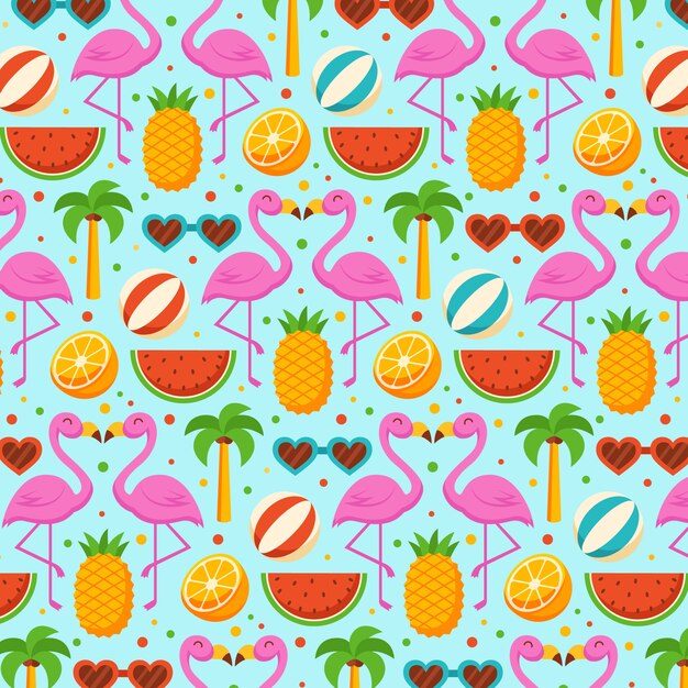 Diseño de patrón de verano plano