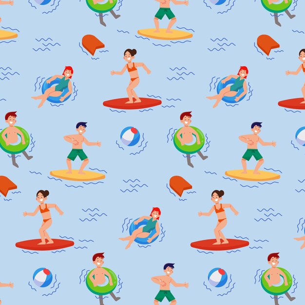 Diseño de patrón de verano plano