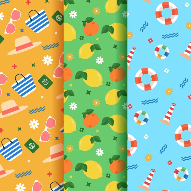 Diseño de patrón de verano plano