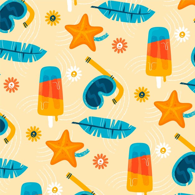 Diseño de patrón de verano plano