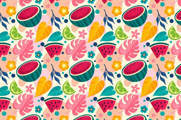 Diseño de patrón de verano plano