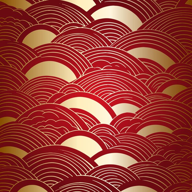 Diseño de patrones abstractos con temas japoneses