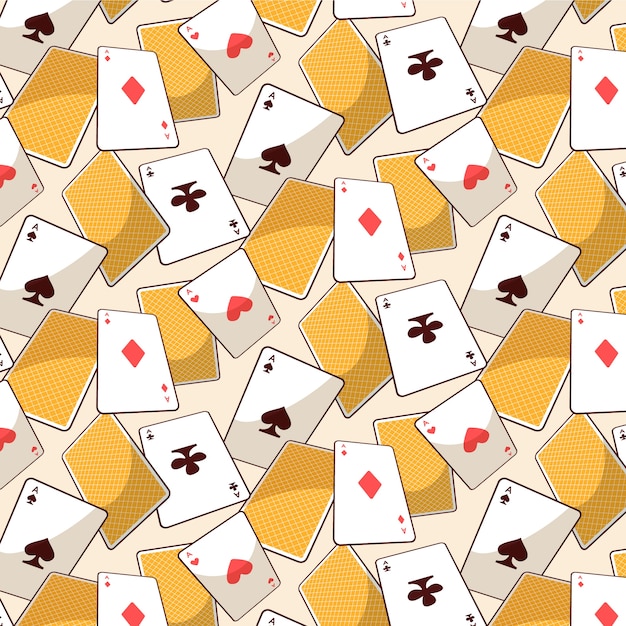 Diseño de patrones de cartas de juego dibujadas a mano