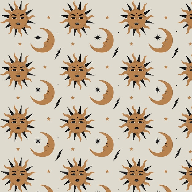 Diseño de patrones celestes dibujados a mano