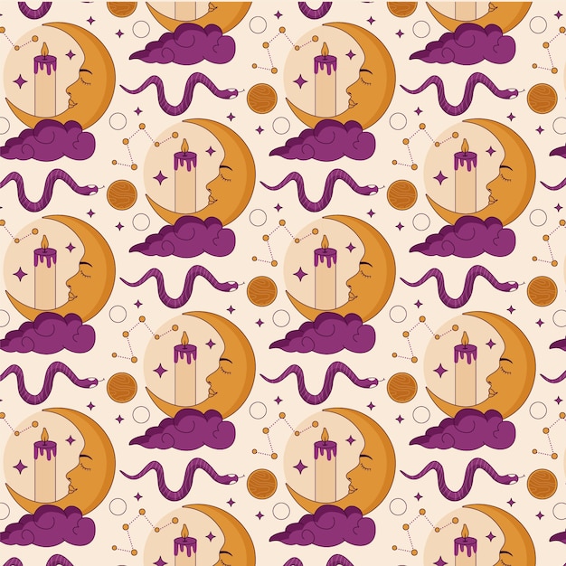 Diseño de patrones celestes dibujados a mano