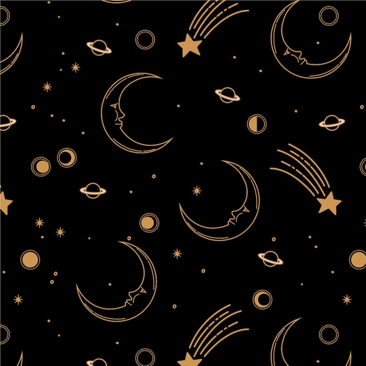 Vector gratuito diseño de patrones celestes dibujados a mano
