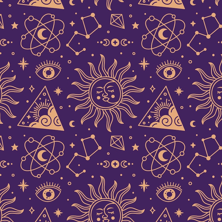 Vector gratuito diseño de patrones celestes dibujados a mano